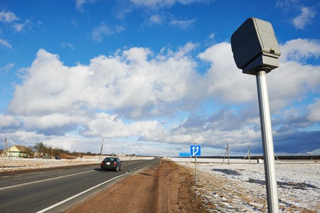 26774000 - speed control radar camera at countryside road highway